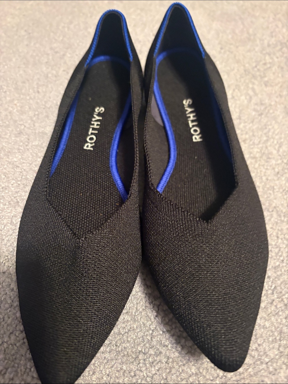 NWOB Rothy's Women's Black Pointed Knit Flats